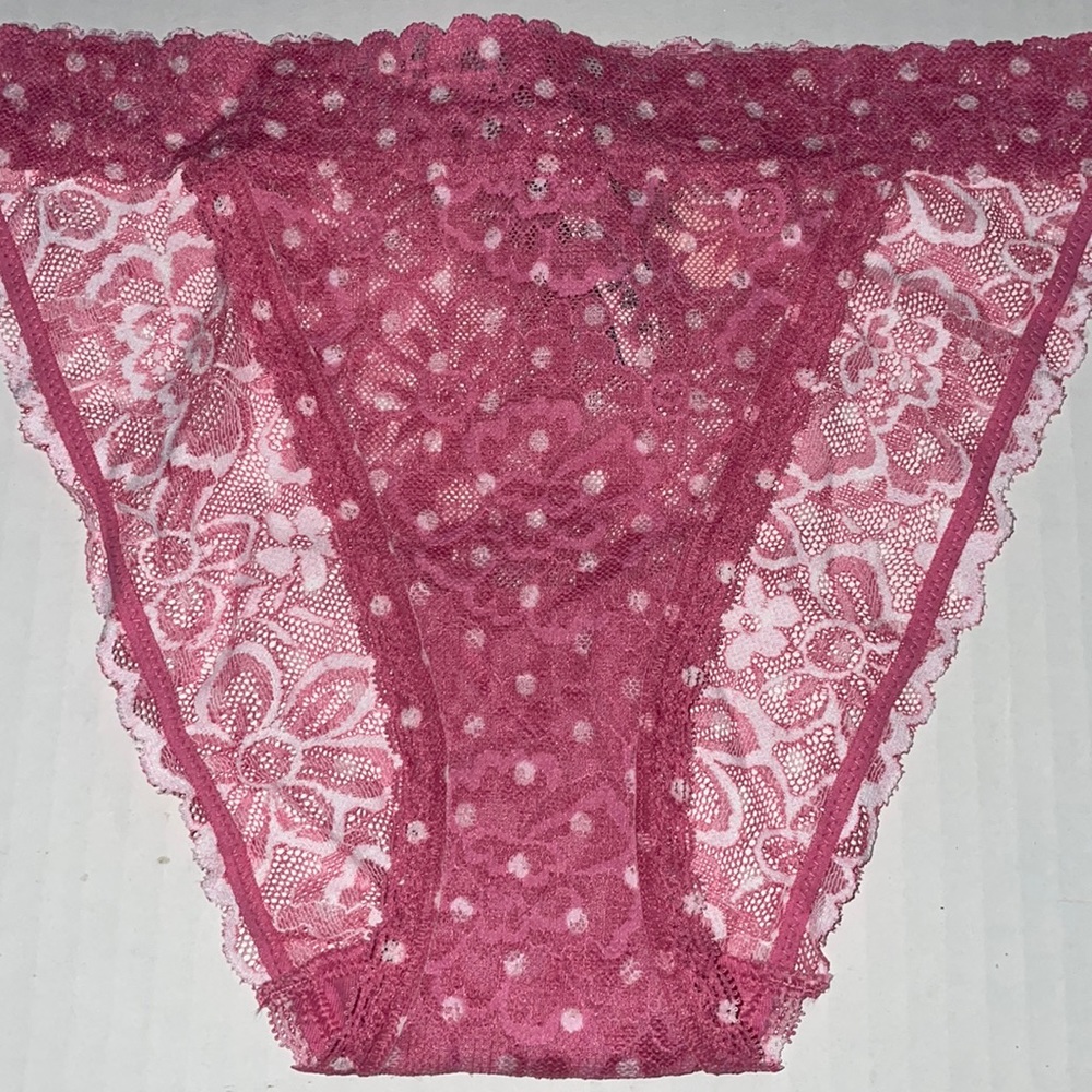 NWT Victoria Secret Panty - Pink & White - Size L - Picture 7 of 10